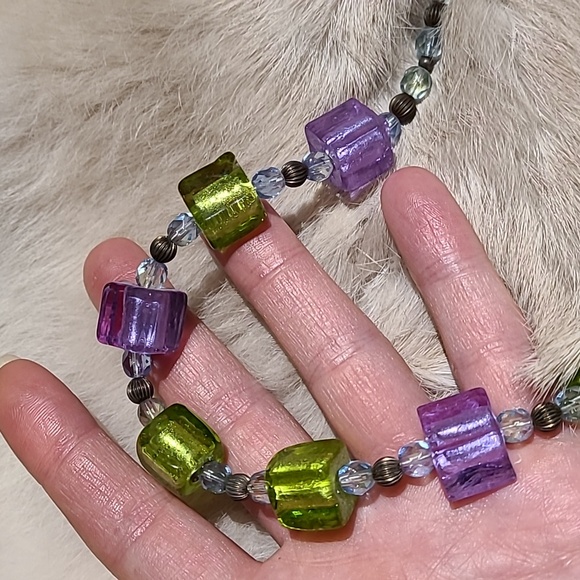 EUC Vintage art glass necklace - Picture 5 of 8